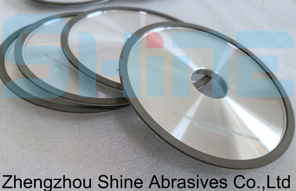 ODM 150 میلی متر 4A2 چرخ پیوند رزین D240 Grit برای کاربید دایره ای